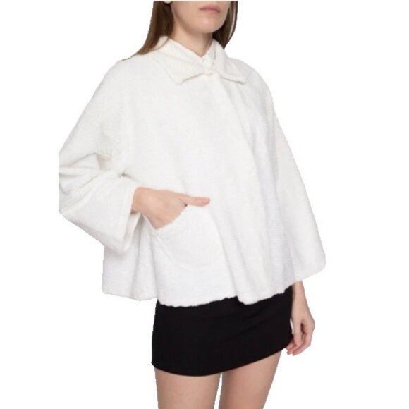 Anthropologie Stan Herman Cream Cardigan Sweater S Small Cotton Relaxed Fit - Picture 2 of 14